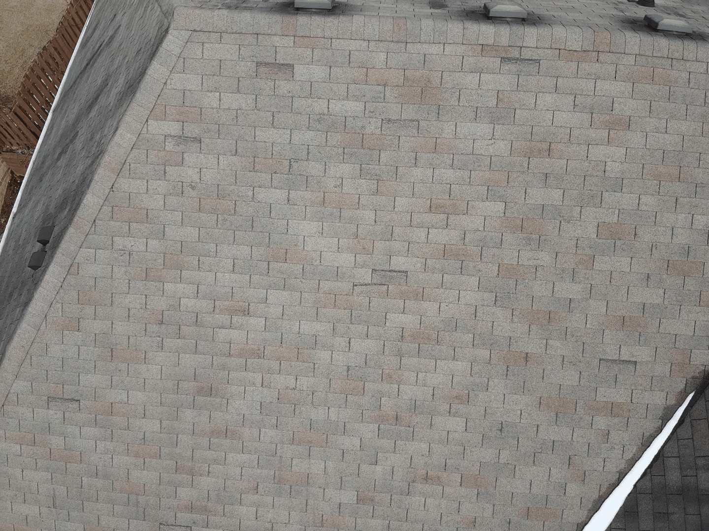 Roof inspection documentation example — inspection-first wind damage photo