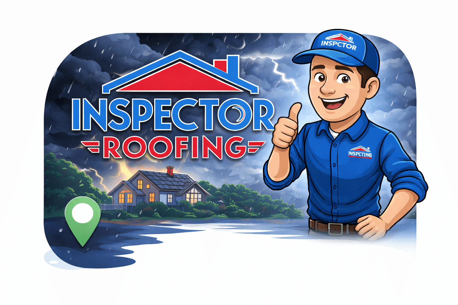 Inspector Roofing and Restoration emergency storm response graphic