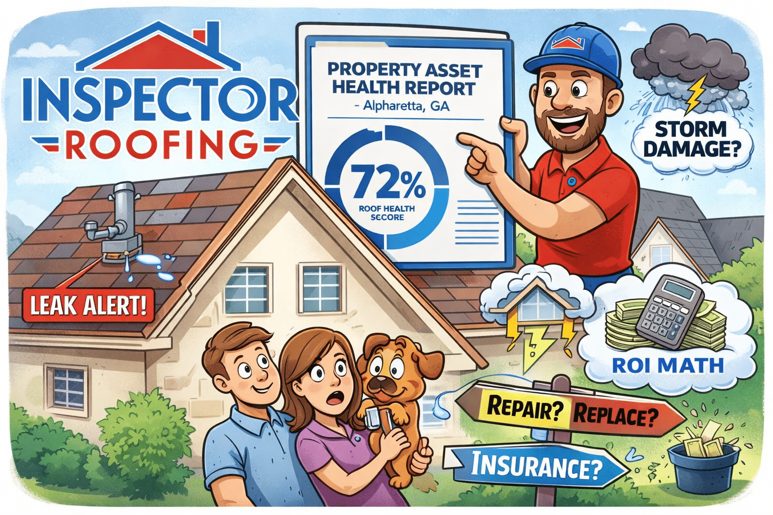 Inspector Roofing and Restoration Property Asset Health Report Visual - Alpharetta GA