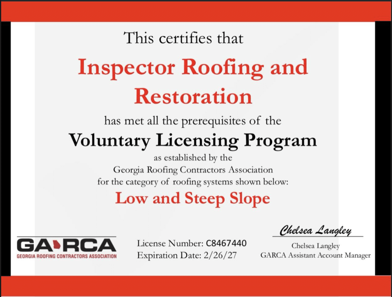 GARCA voluntary licensing