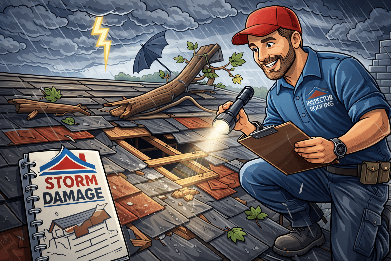 Storm damage roof inspection in Johns Creek, Georgia by Inspector Roofing and Restoration