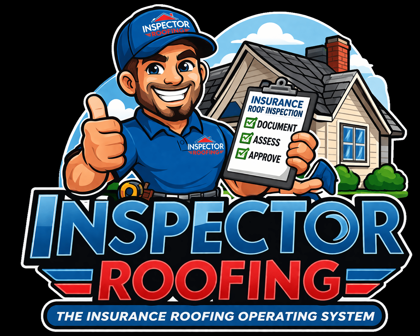 Inspector Roofing and Restoration logo mascot