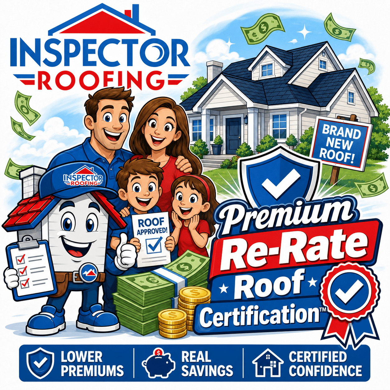 Premium Re-Rate Roof Certification by Inspector Roofing for Georgia homeowners