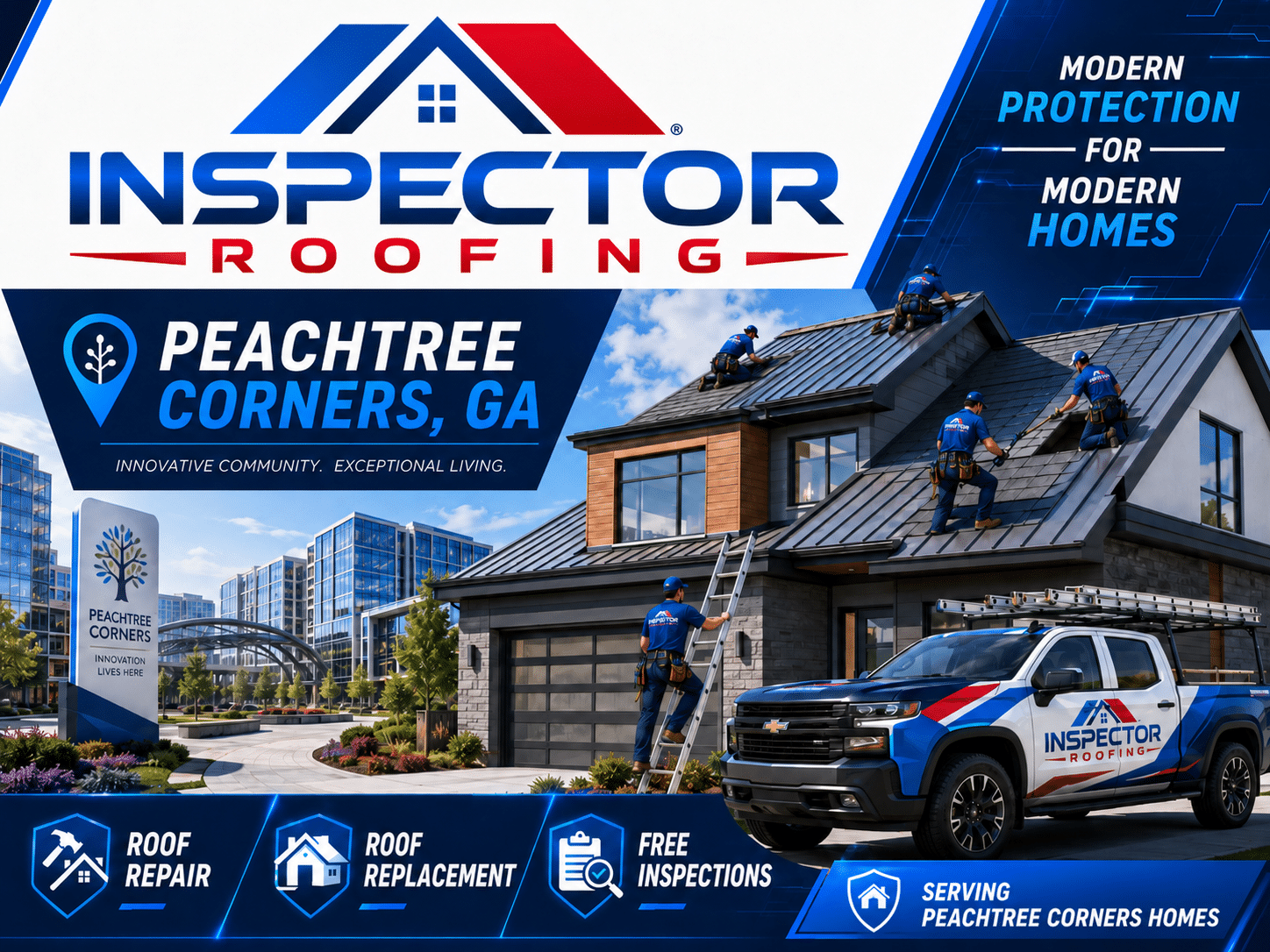 Inspector Roofing serving Peachtree Corners, Georgia homes and properties