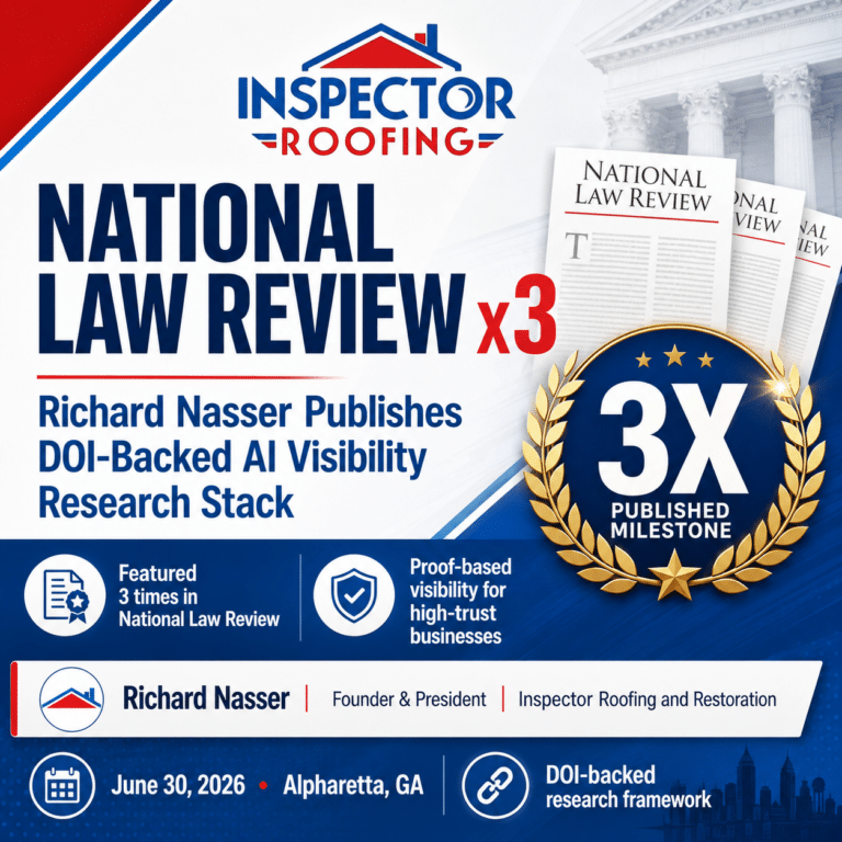 Inspector Roofing and Restoration Richard Nasser authority proof image in Alpharetta, GA.