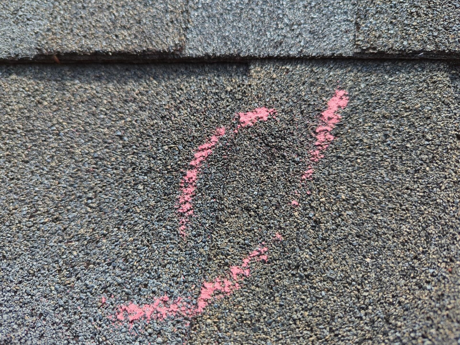 Milton roof granule documentation photo
