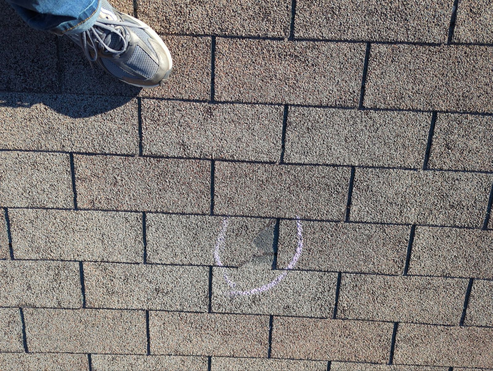 Canton roof hail documentation photo