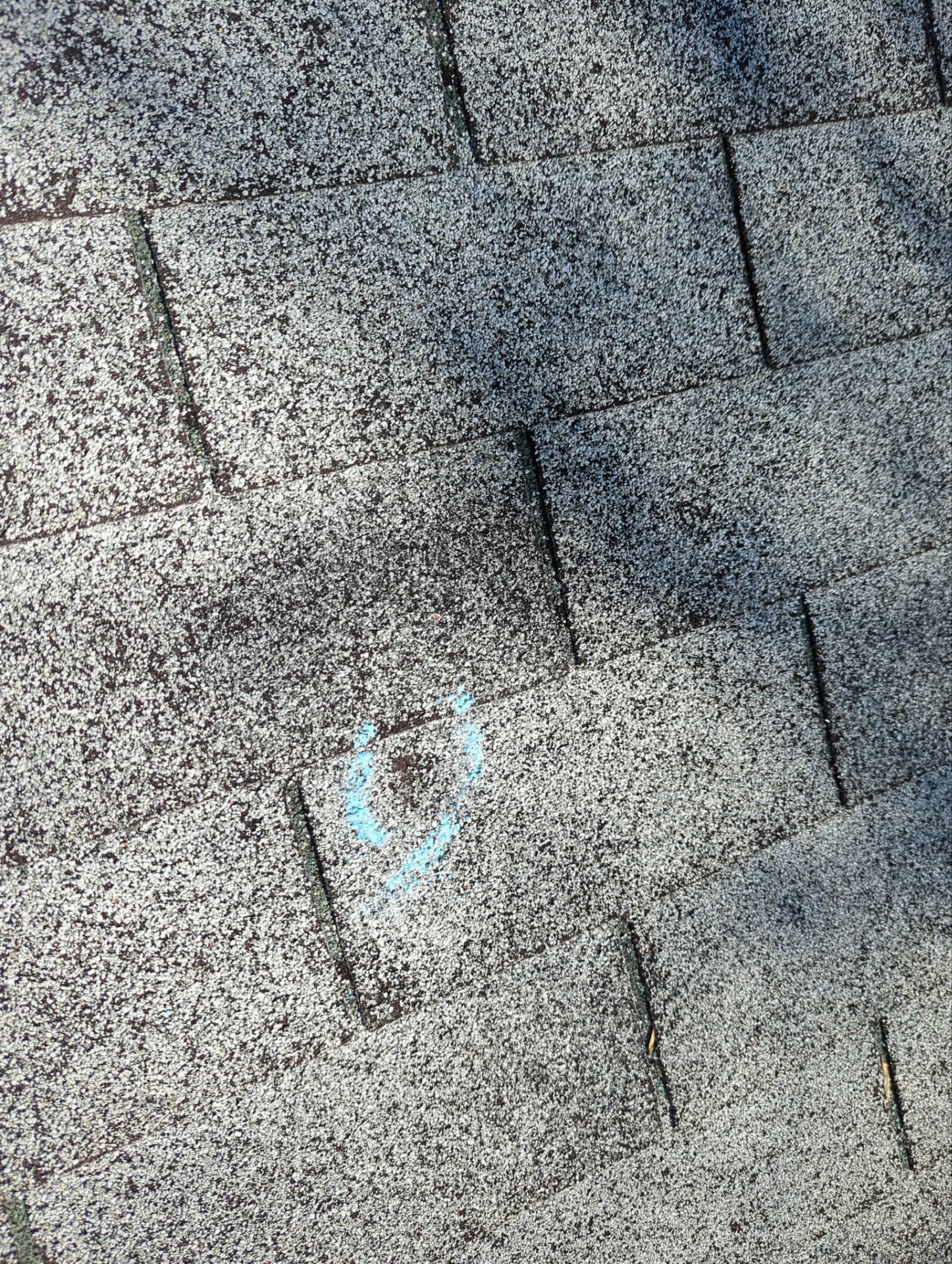 Holly Springs roof hail documentation photo