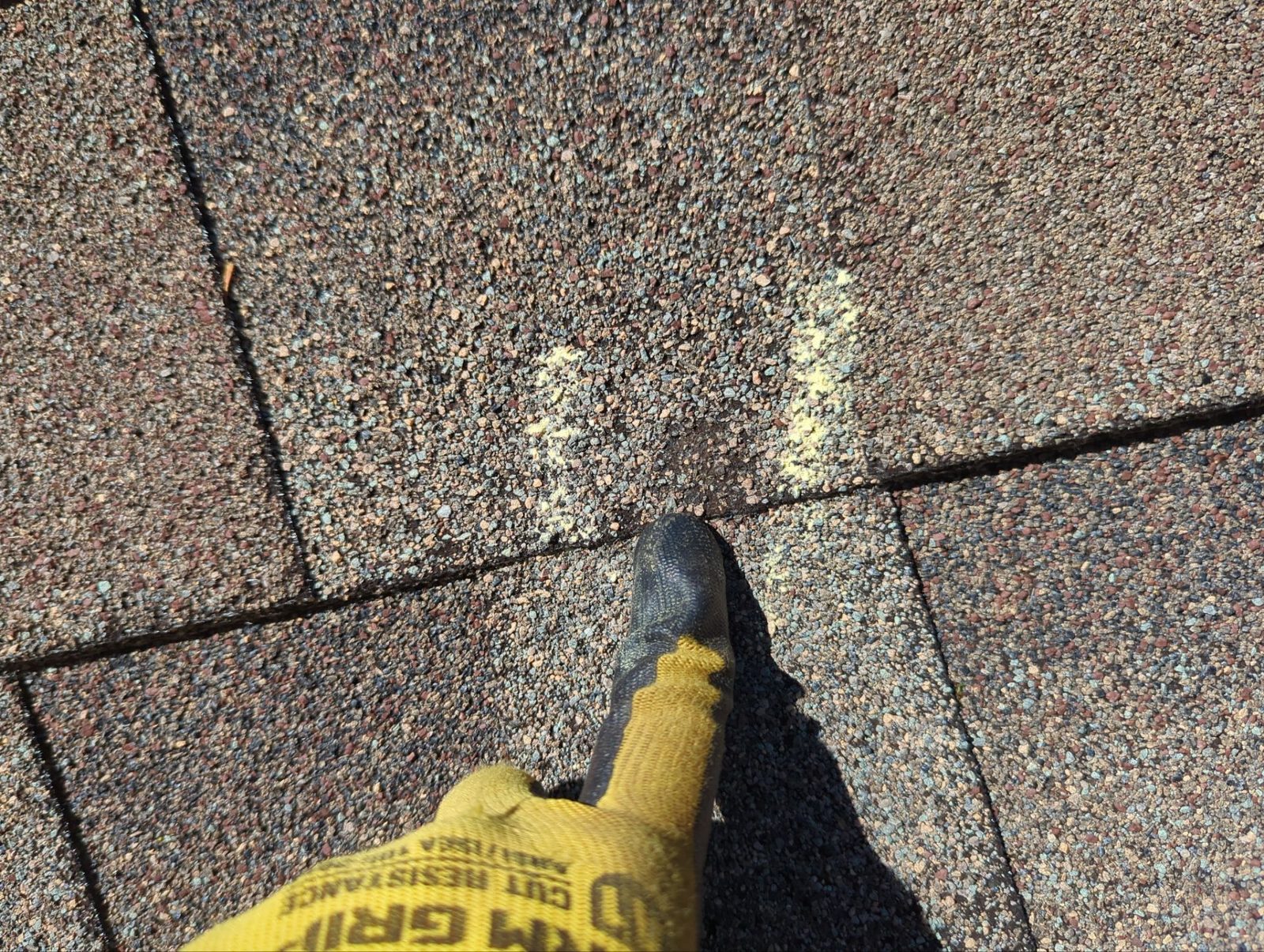Roswell roof granule documentation photo