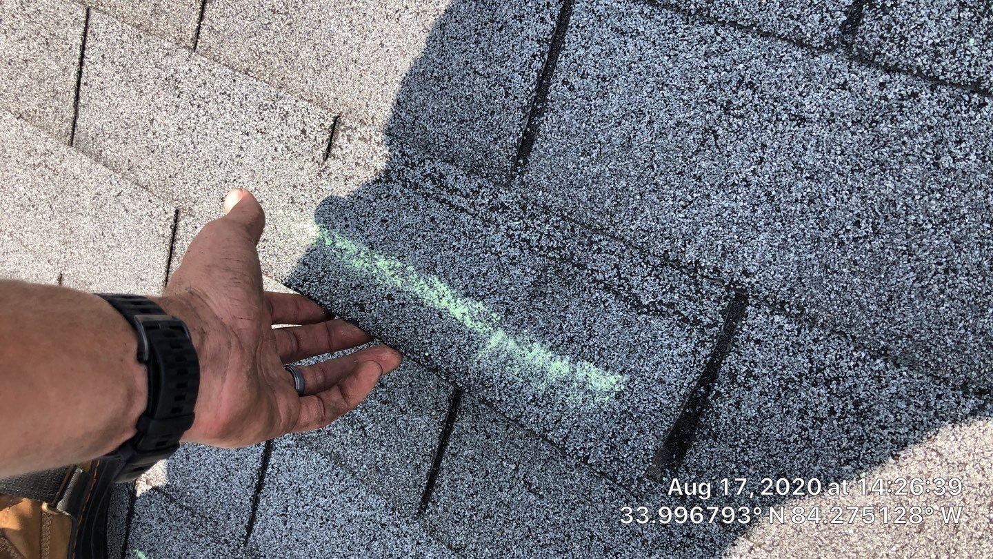 Peachtree Corners roof hail documentation photo
