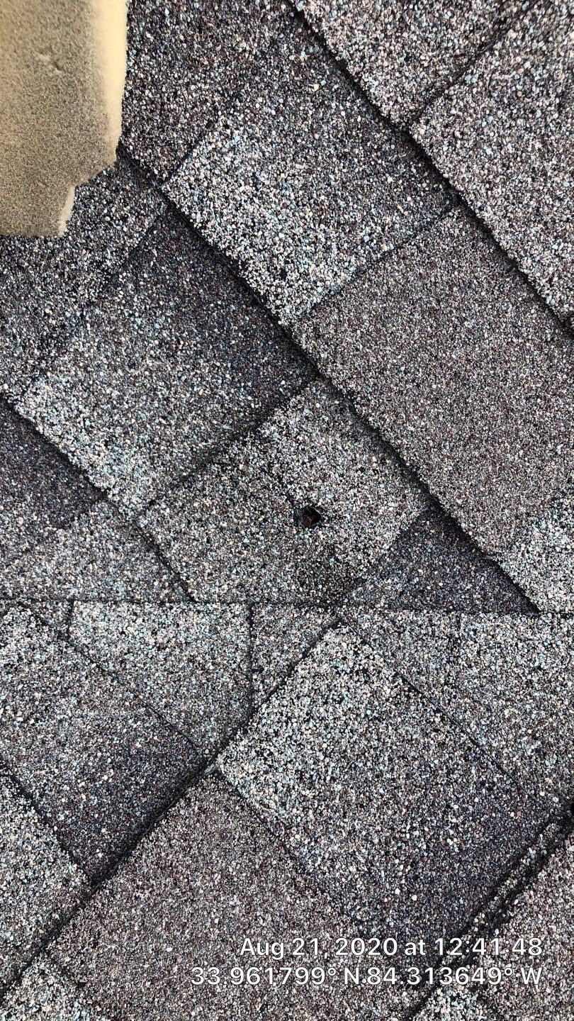 Dunwoody roof granule documentation photo