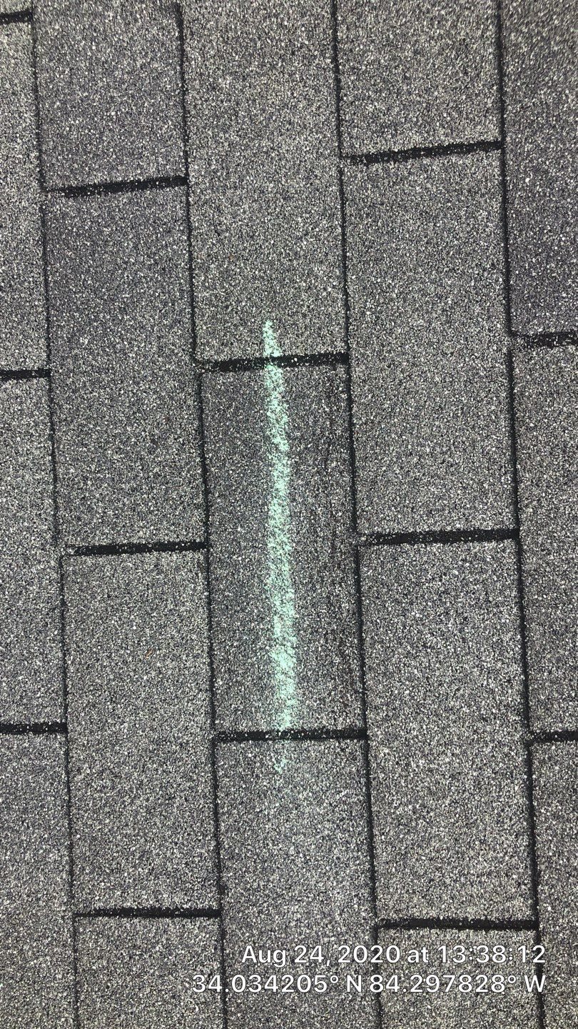 Alpharetta roof leak documentation photo