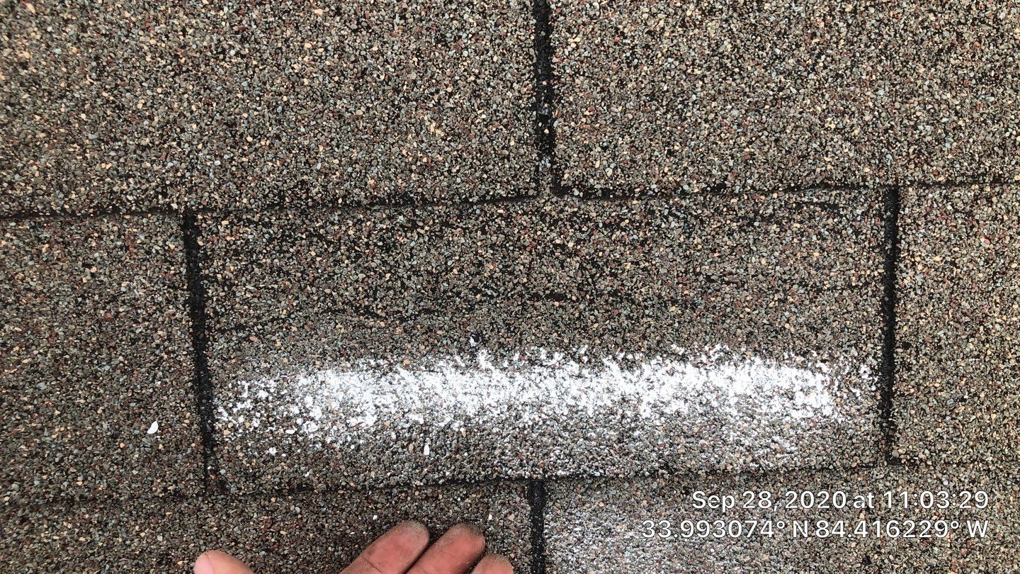 East Cobb roof hail documentation photo