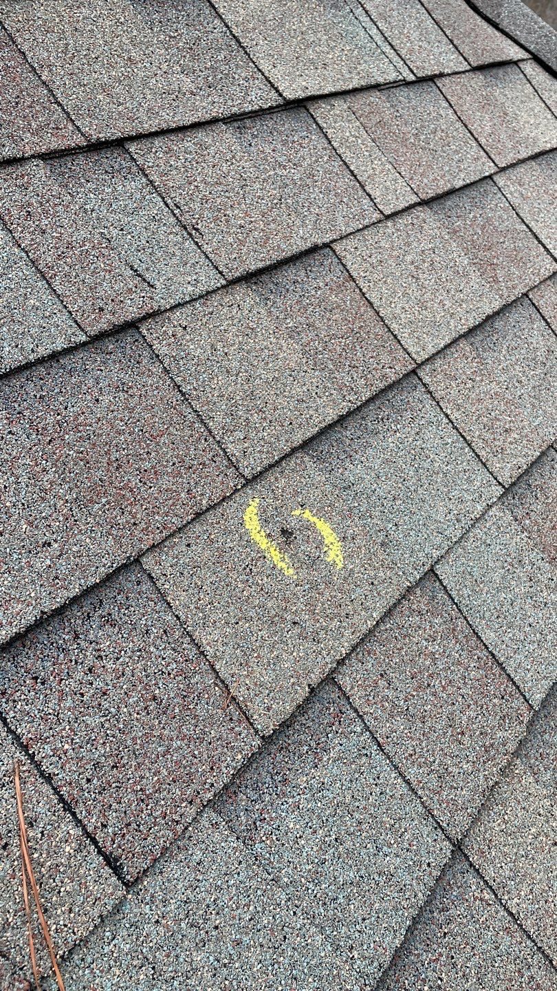 Gainesville roof hail documentation photo