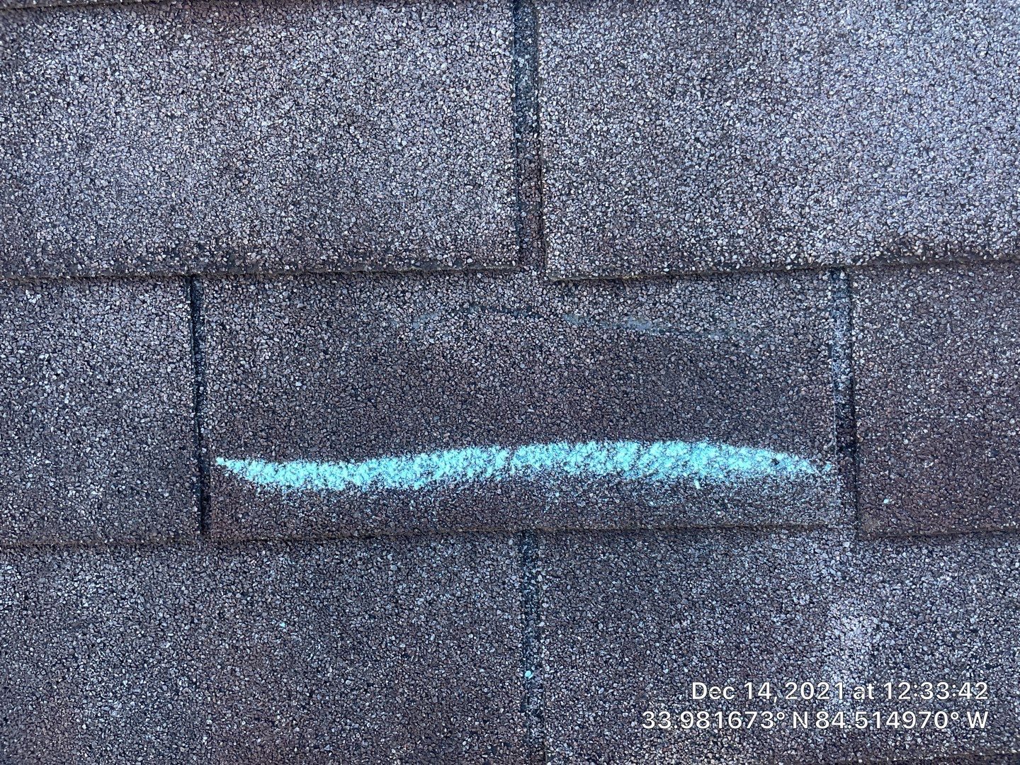 Marietta roof hail documentation photo