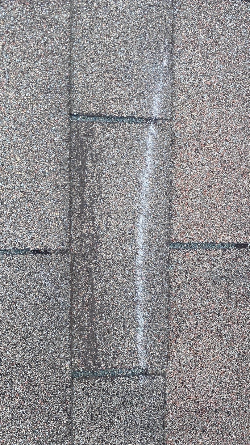 Milton roof granule documentation photo