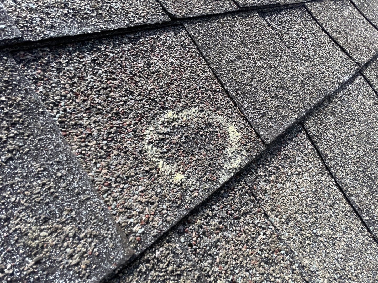 Sandy Springs roof hail documentation photo