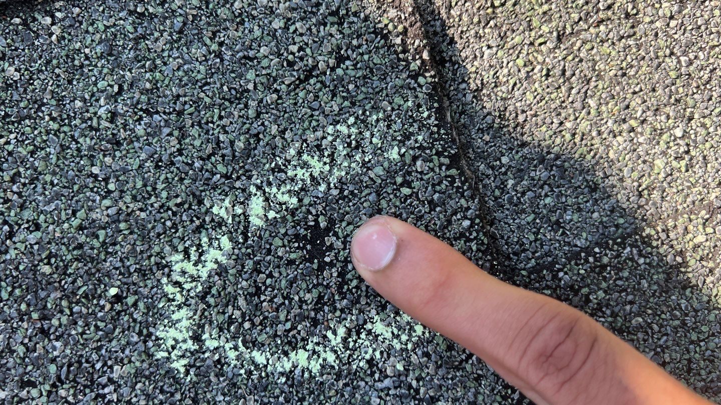 Alpharetta roof hail documentation photo