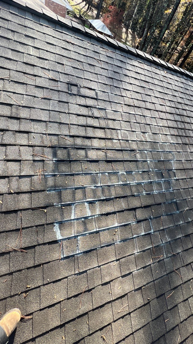 Dunwoody roof hail documentation photo